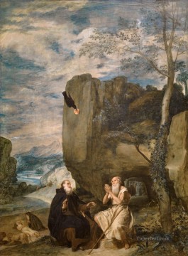 聖アントニオ修道院長と聖パウロ隠者ディエゴ・ベラスケス Oil Paintings